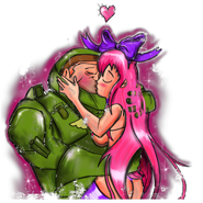 Ein Graffito aus GTA V, in dem sich Butch aus „Republican Space Rangers“ und Princess Robot Bubblegum küssen