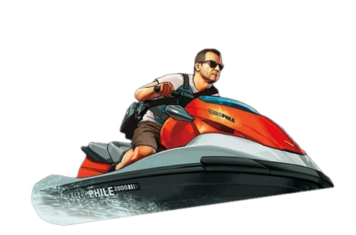 Illustration: Michael auf einem Seashark