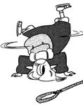Marcille headstanding.