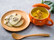 Jack-o'-Lantern Potage and Sautéed Dryad Buds with Cheese (ジャック・オー・ランタンのポタージュとドライアドのチーズかけ蕾ソテー, Jakku ō rantan no potāju to doraiado no chīzukake tsubomi sotē?)