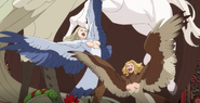 A siren and harpy as depicted in the anime.
