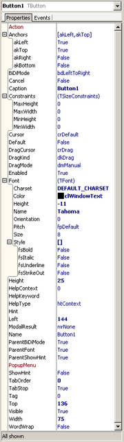 Standard TButton Properties