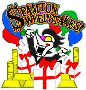 Spamton as he appears on the Spamton Sweepstakes logo from the Deltarune website.