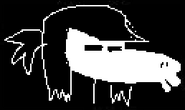 Toby Fox's concept art of Susie with a smug expression[29]