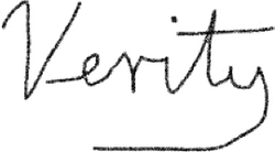Verity's signature