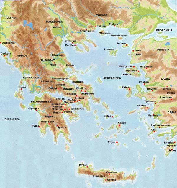 map of ithaca greece