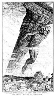 "Ephippas and the Demon of the Red Sea bring the Great Pillar to Solomon" by H.J. Ford from Old Testament Legends.