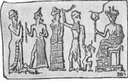 Babylonian cylinder seal representing child sacrifice