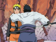 Sasuke holt zum Schwertstreich aus