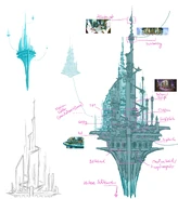Konzept Zeichnungen von Elysium aus den Spieldateien