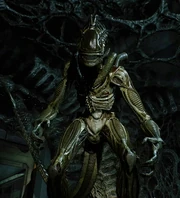 Un Warrior Alien en la colmena Xenomorfa que se estableció en 