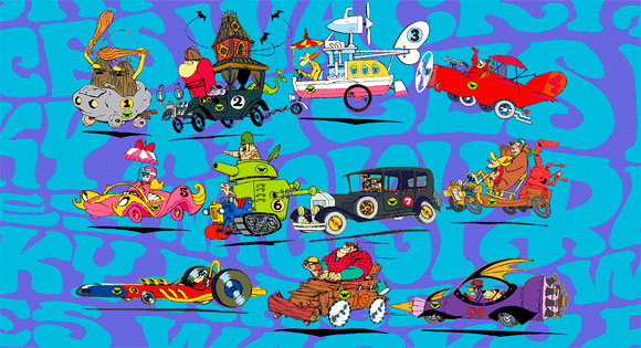 Carros do desenho animado 'Corrida maluca' são recriados no mundo