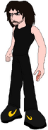 Baxter with a Sleeveless Black Shirt with Black Clothing