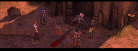 Cooper along his team talking to Frank after the final duel.