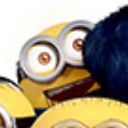 Short and small bald minion with brown eyes