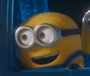 Short, plump minion with short spikes of hair