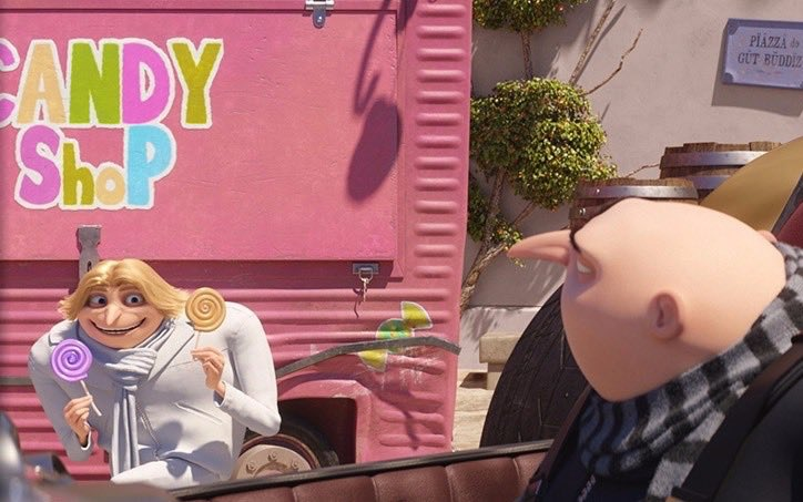 In Despicable Me 4, Gru's 3 adopted girls look exactly the same and not  aged at all. This is because once the father has a blood child, he longer  gives a single