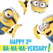 3rd anniversary celecration poster from Minions, Twitter