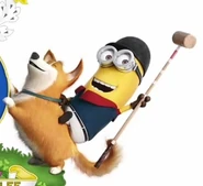 Corgi and Kevin in one of the TV commercials 2022 Queen's 50th anniversary