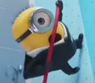 Gibson's reaction to the grapple hook