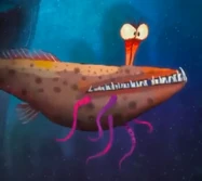 The Purple Cephalopod after being eaten by the .