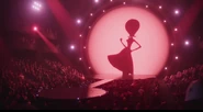 The auditorium with Scarlet's silhouette.