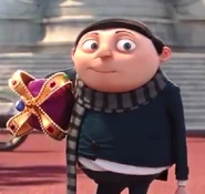 Gru meeting the Minions for the first time.