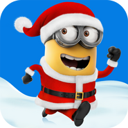 Santa Minion on the Minion Rush logo (2)