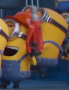 Vegas (wearing a hard hat and holding a screwdriver) in front of Scrooge