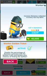 Worker Minion's golden ability in the jelly lab versions