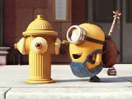 Stuart takes a shine to a yellow fire hydrant in New York city.