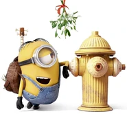 Stuart and a yellow fire hydrant.