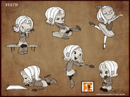 Very early concept art of Edith (her hair is shown here).