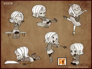 Very early concept art of Edith (her hair is shown here).