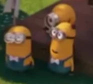 Carter (top) with Eugene and Perry in Despicable Me 2.