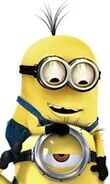 Two eyed, short minion with sprout hair (Despicable Me Promotional Artwork only).