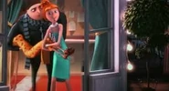 Gru and Lucy carrying Shannon