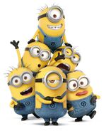 a group of Minions (Mel in center)