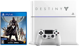 『Destiny』のロゴがレーザー刻印されたオリジナルデザインの『PlayStation 4 Destiny Pack Limited Edition』の筐体