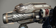 Closeup detail of one of Gjallarhorn's many wolves.