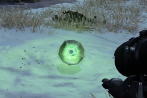 で敵を倒した後で敵が落とした「暗号化された物質のエングラム」。