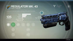レギュレーターMK.43、レアのハンドキャノン。