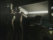 A scientist as seen in the intro of Destroy All Humans! along with General Armquist and a soldier.