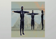 3D rendering of the Black Ninjas.