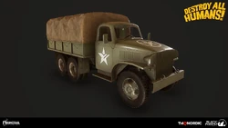 A US Army Truck from Destroy All Humans! Remake.