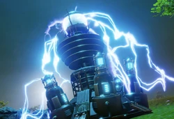 A crackling Tesla Coil.