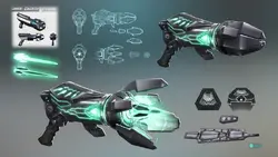 A G-Man Energy Pistol from the Destroy All Humans! Remake.