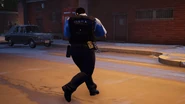 Albion Fat Police Officer Using Machine Gun (back) (Destroy All Humans! 2 - Reprobed)