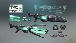 A G-Man Energy Rifle from the Destroy All Humans! Remake.