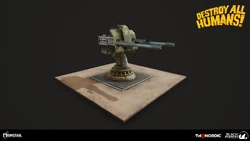 A Gun Turret from Destroy All Humans! Remake.